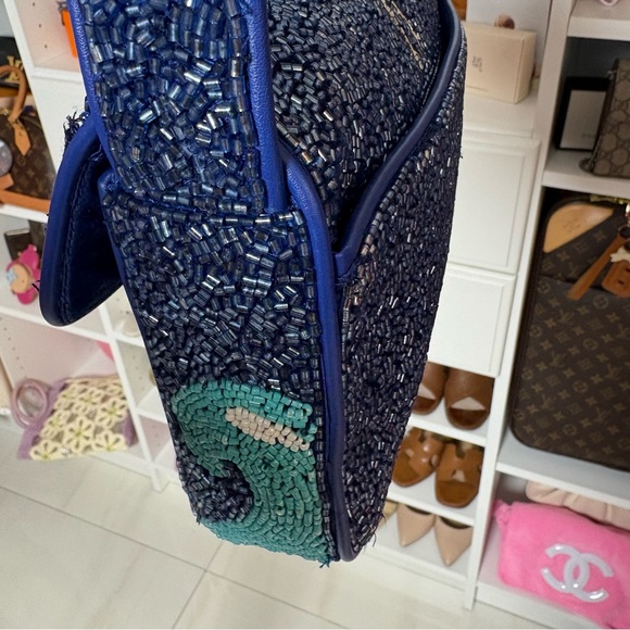STAUD 🏊🏽‍♀️ Tommy Beaded Bag in Blue Swimmers - Picture 7 of 13